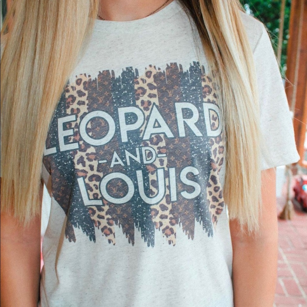 NWOT Boutique-Bought “Leopard and Louie” tee.
